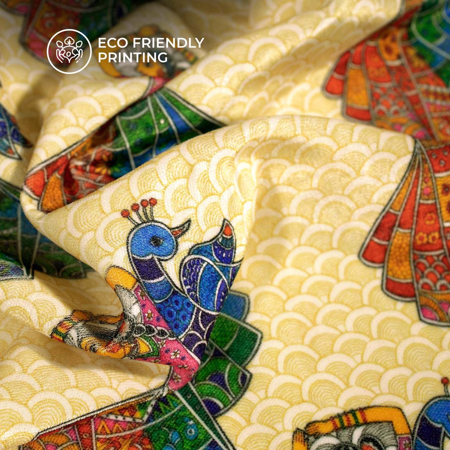 Mellow Yellow Madhuvanii Digital Print Premium Velvet Fabric