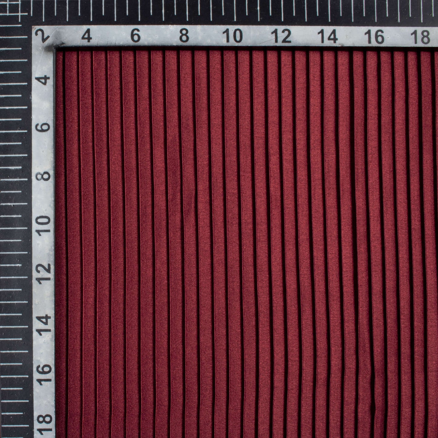 Maroon Plain Japan Satin Pleated Fabric