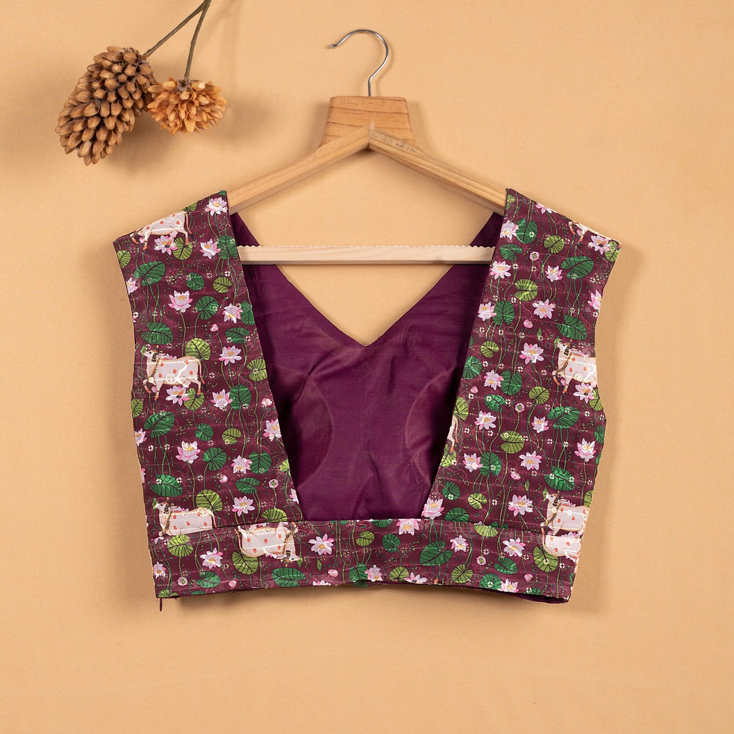 Floral Printed Embroidery V-Neck Blouse