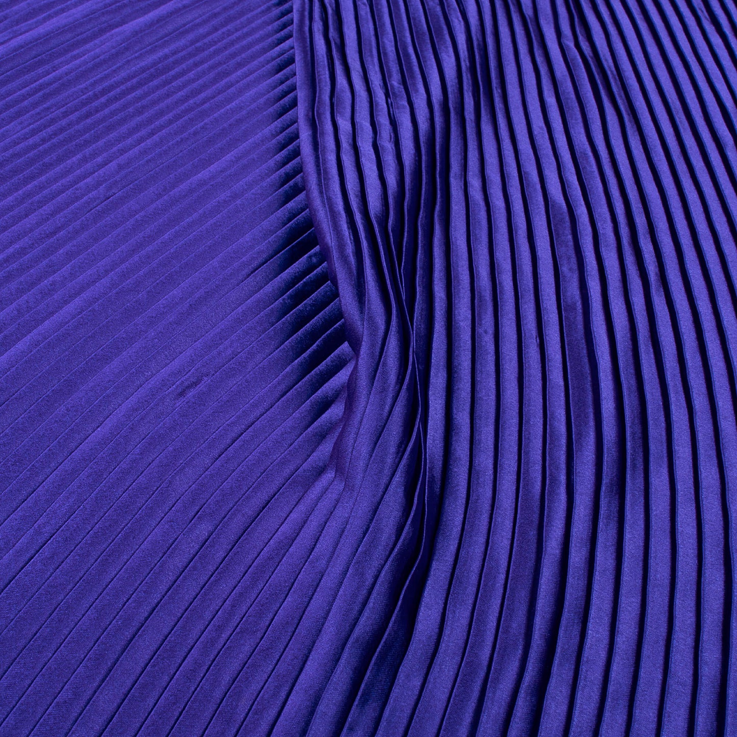 Royal Blue Plain Japan Satin Pleated Fabric