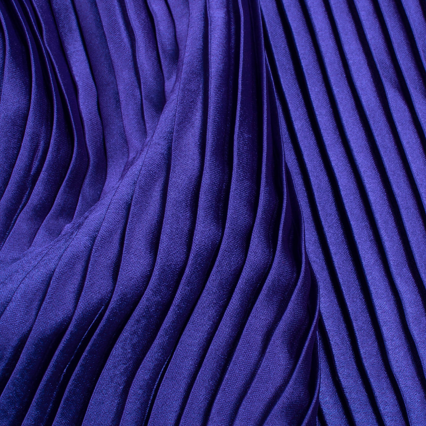 Royal Blue Plain Japan Satin Pleated Fabric