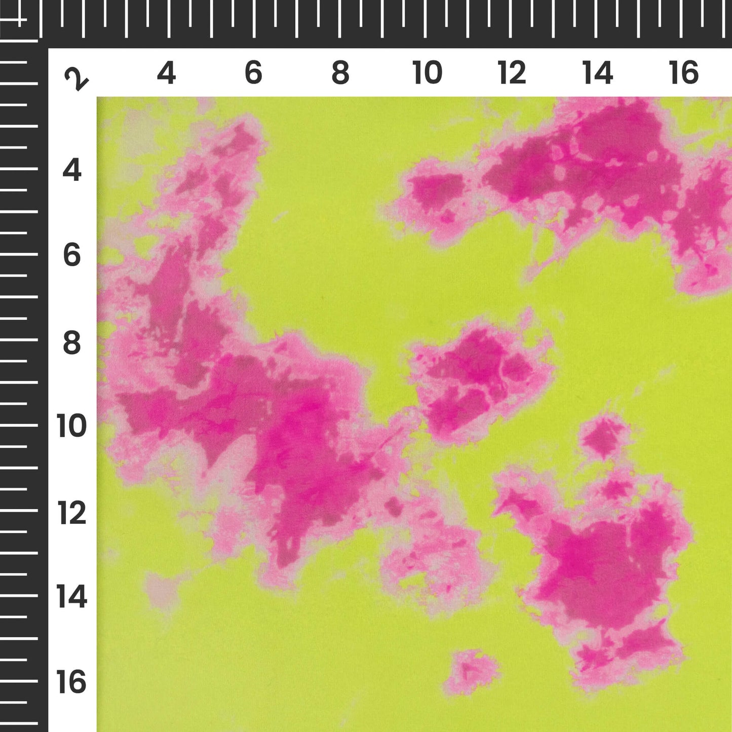 Lime Green & Pink Tye And Dye Imported Satin Fabric