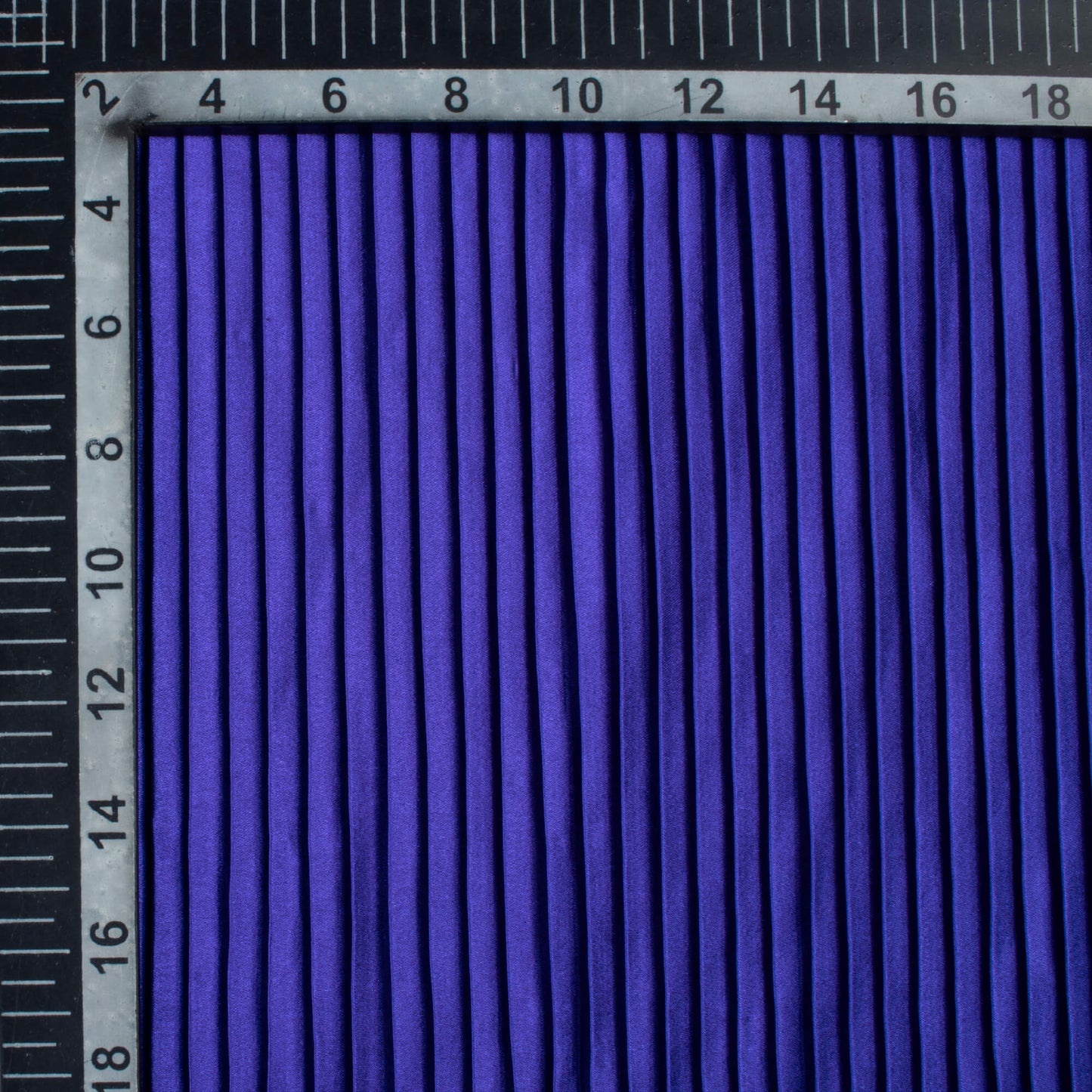 Royal Blue Plain Japan Satin Pleated Fabric