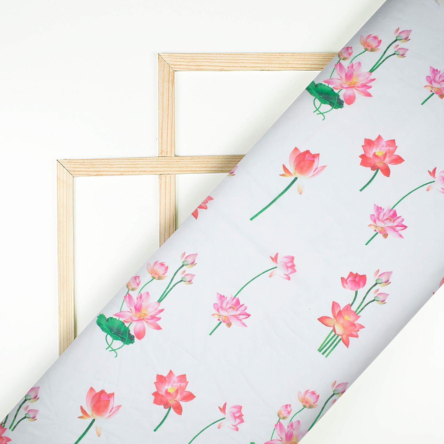 Kinjal's Choice White And Pink Floral Pattern Digital Print Georgette Fabric