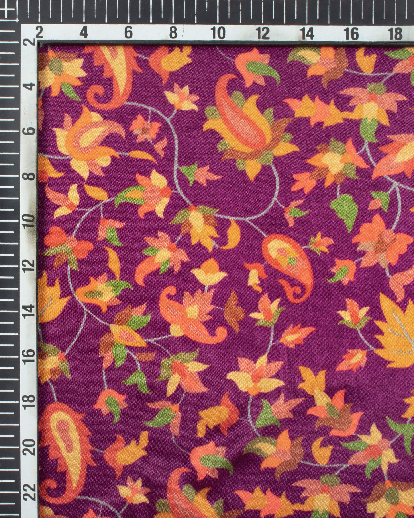 Grape Purple And Red Paisley Pattern Digital Print Viscose Gaji Silk Dupatta With Tassles