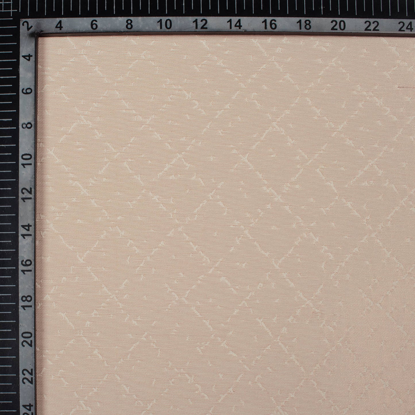 Oat Beige Checks Pattern Plain Zari Jacquard Fabric (Width 54 Inches)