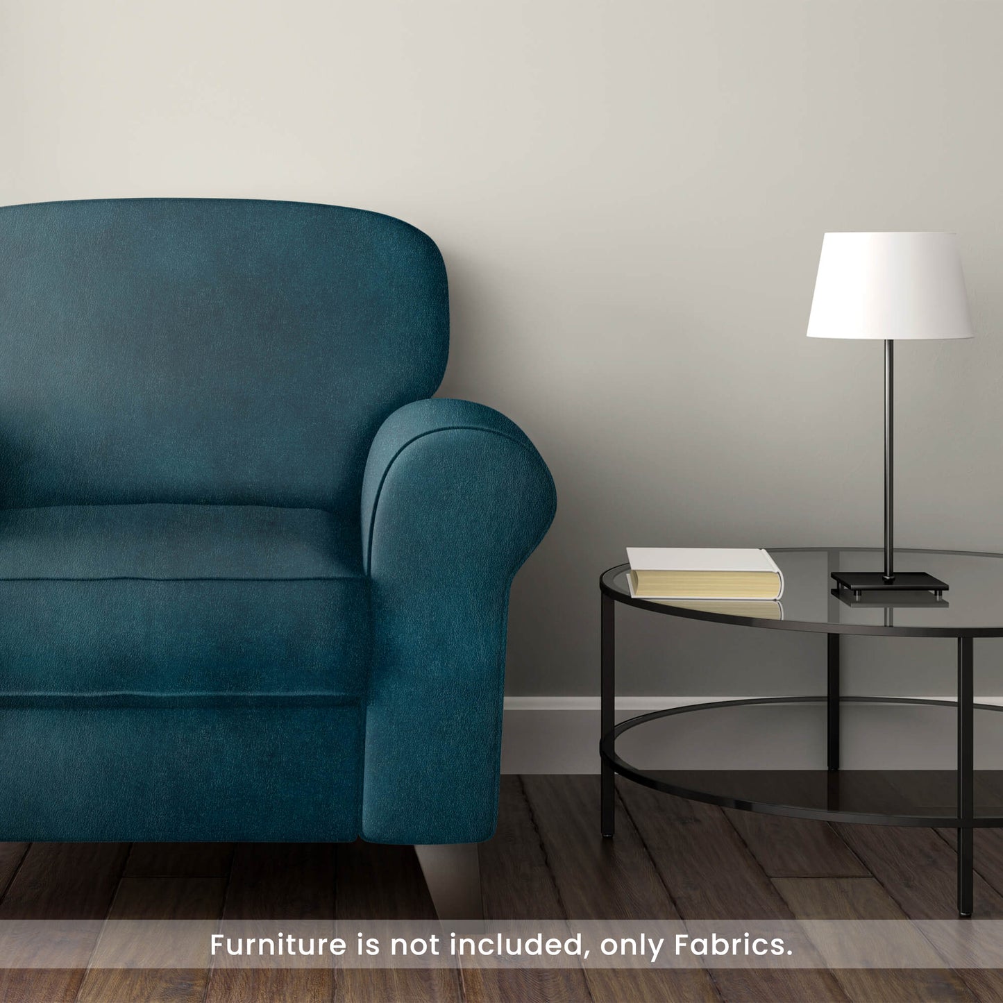 Astronaut Blue Self Textured Exclusive Sofa Fabric (Width 54 Inches)