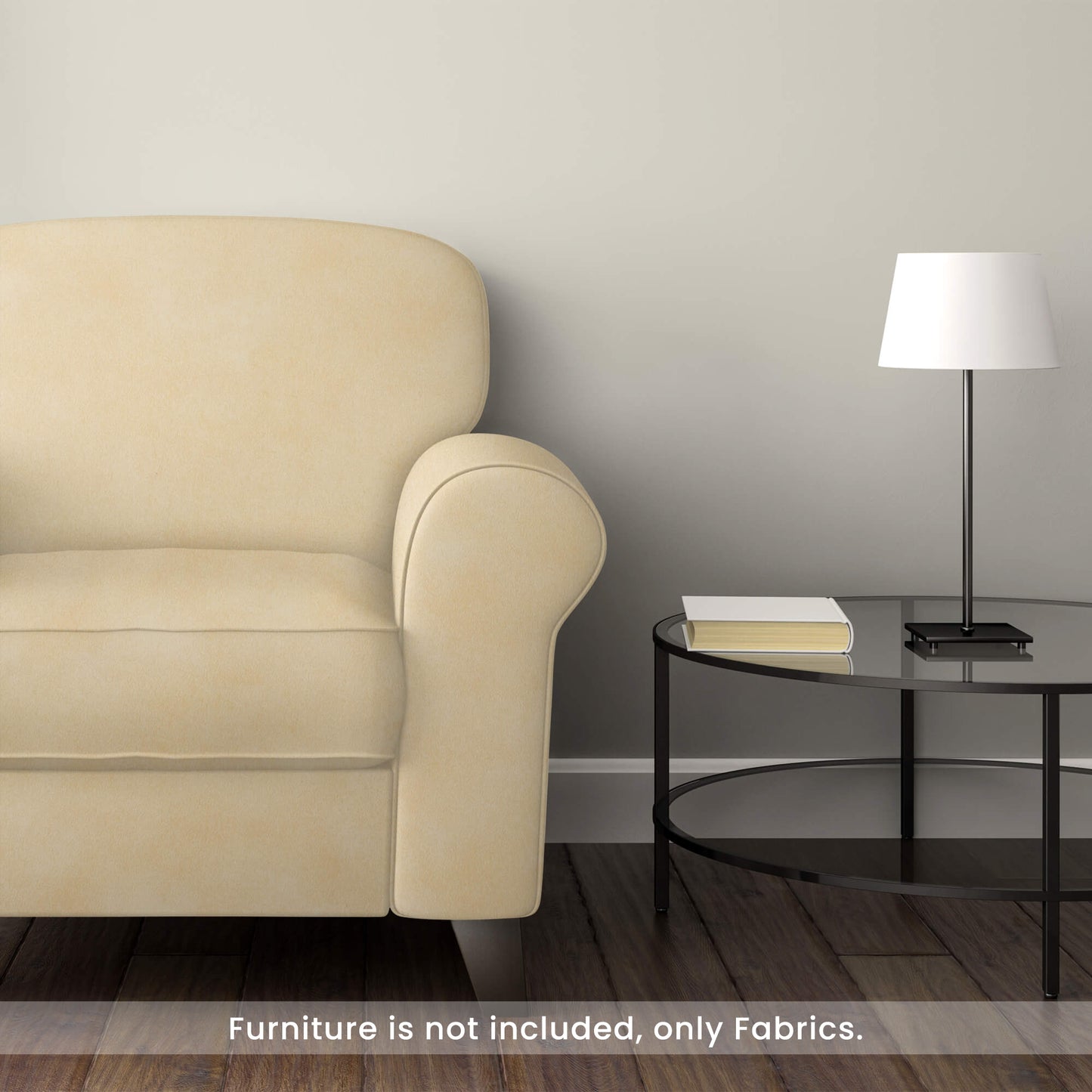 Oat Beige Self Textured Exclusive Sofa Fabric (Width 54 Inches)