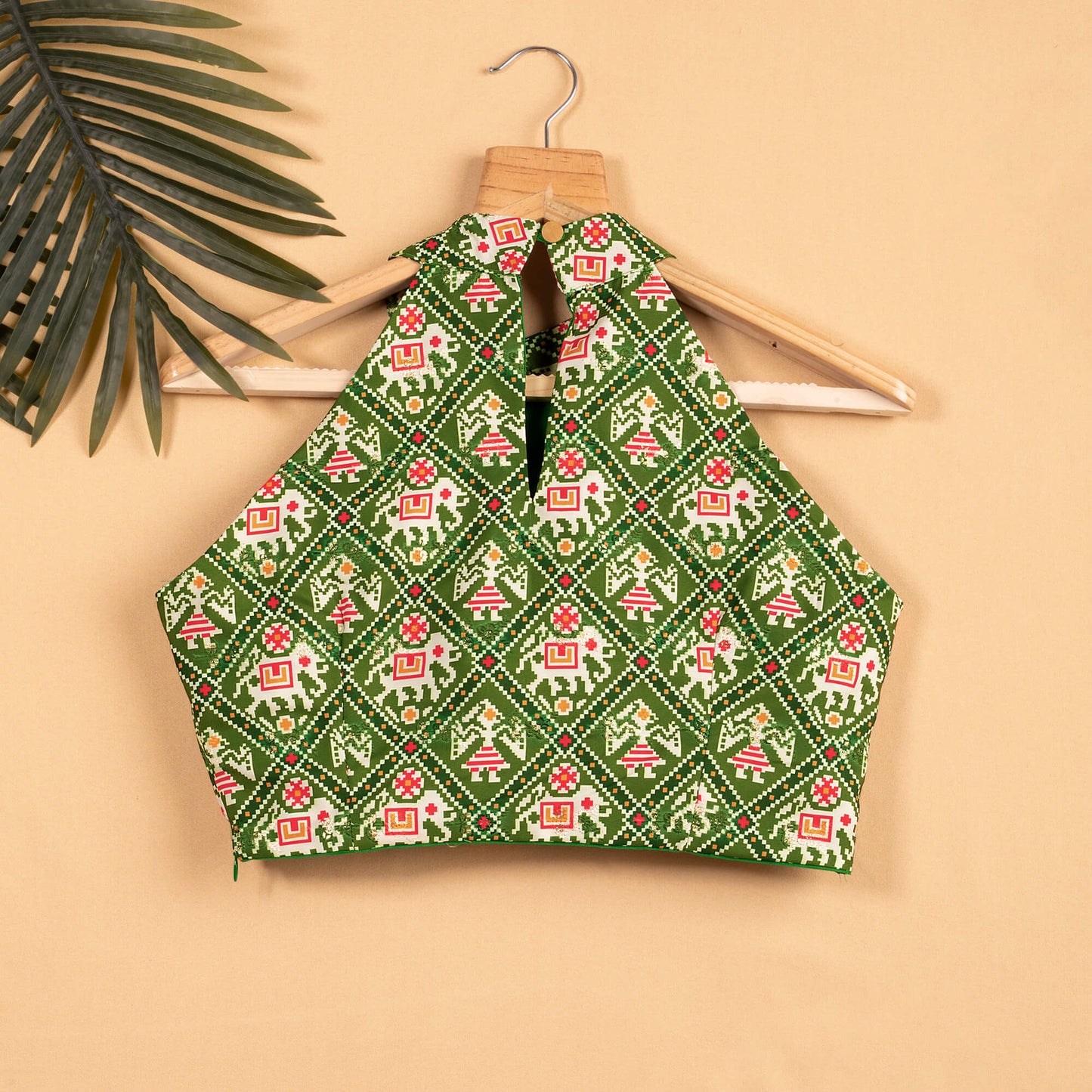 Patolaa Sequins Embroidery Halter Neck Blouse
