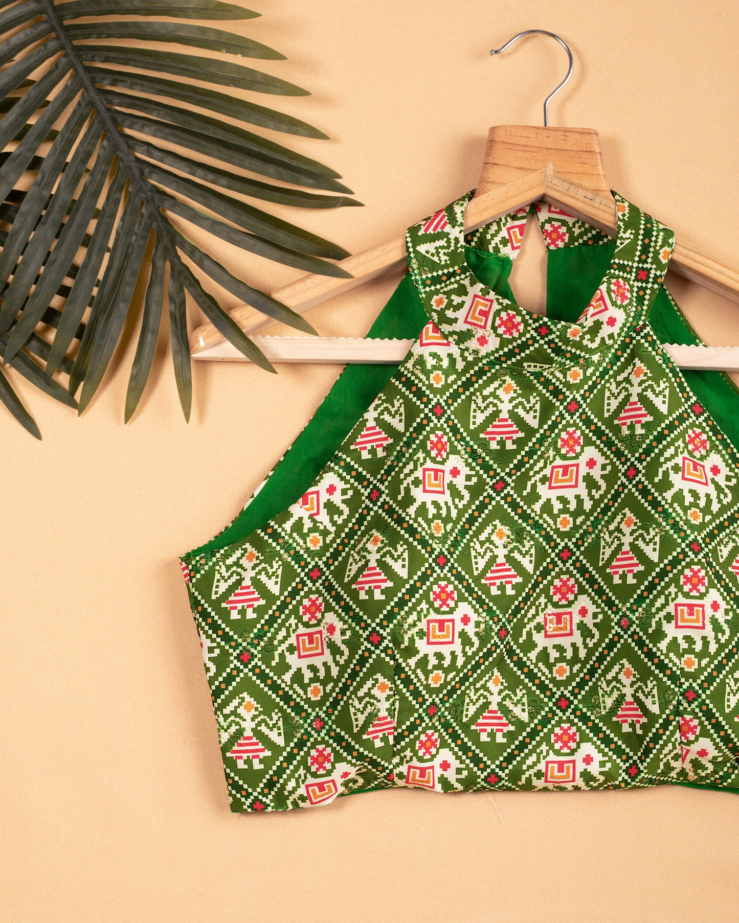 Patolaa Sequins Embroidery Halter Neck Blouse