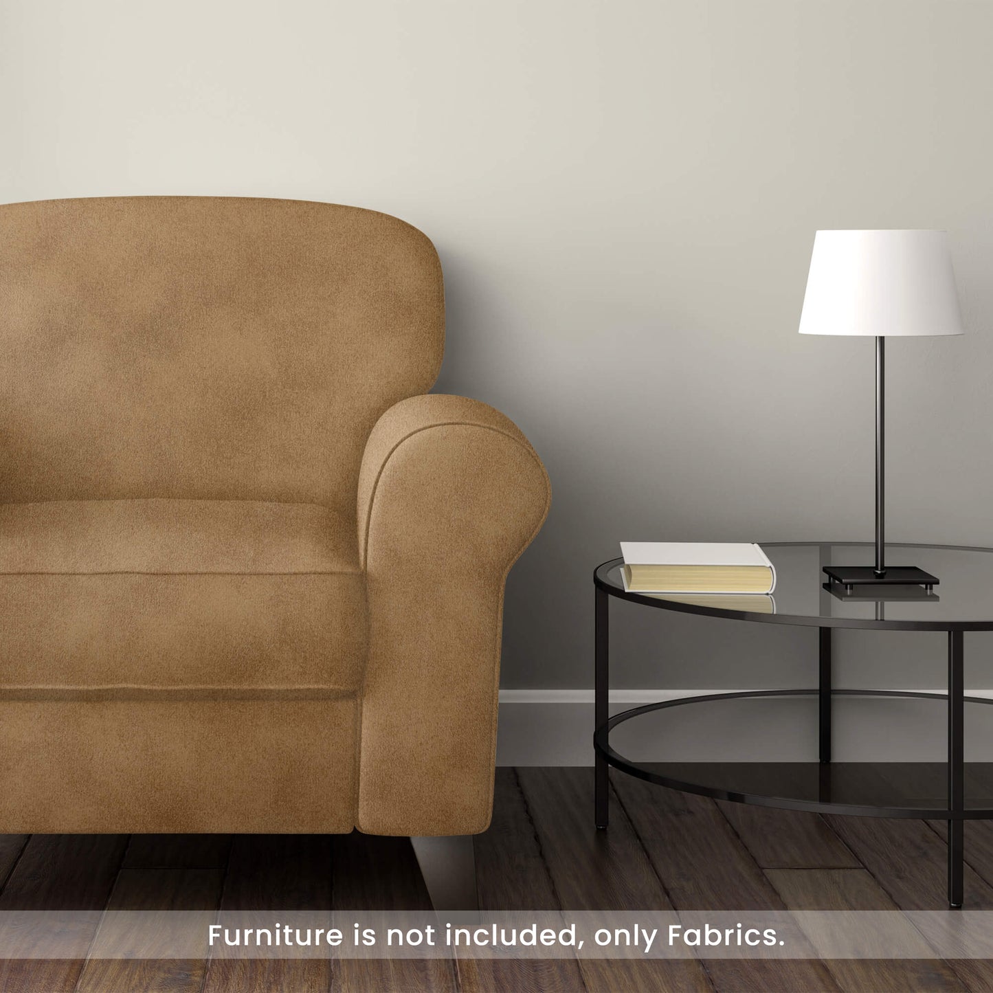 Camel Brown Self Textured Exclusive Sofa Fabric (Width 54 Inches)