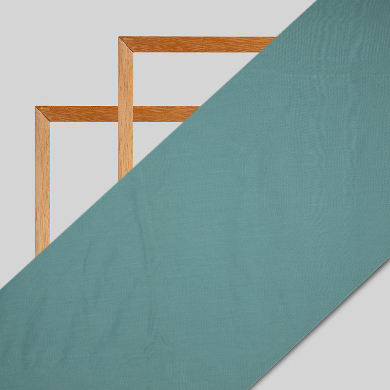 Light Teal Plain Pure Chanderi Fabric