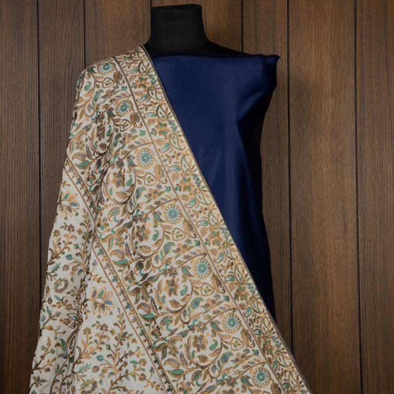 White Ethnic Pattern Georgette Dupatta