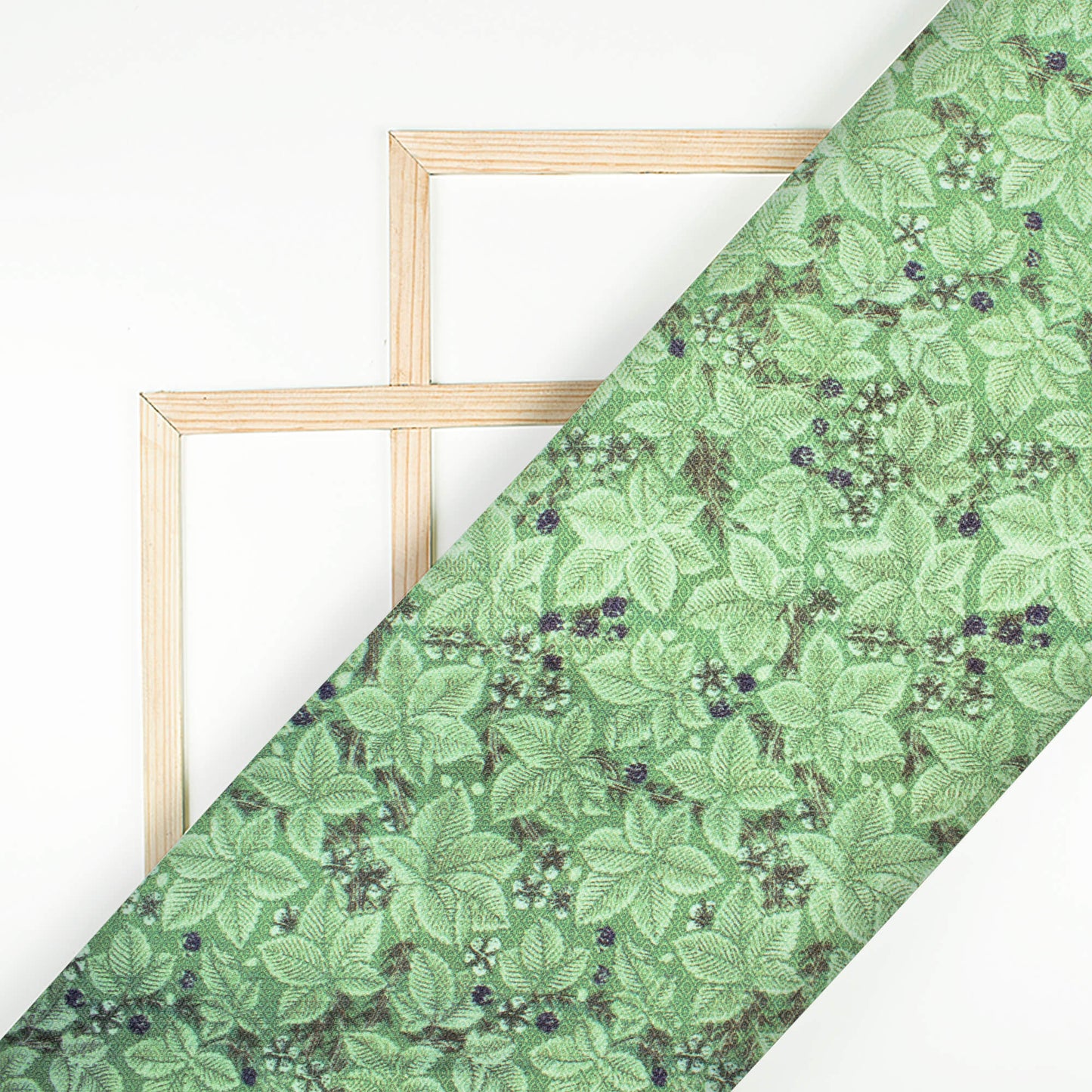 Sea Green Floral Pattern Digital Print Lycra Fabric (Width 58 Inches)