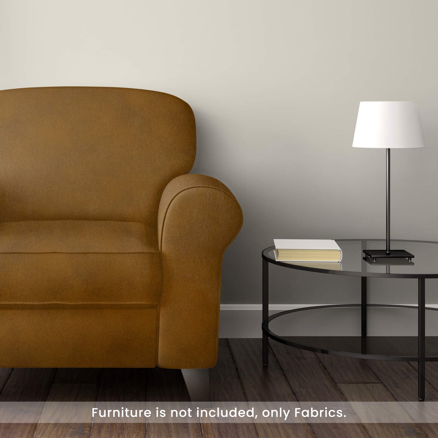 Ochre Brown Self Textured Exclusive Sofa Fabric (Width 54 Inches)
