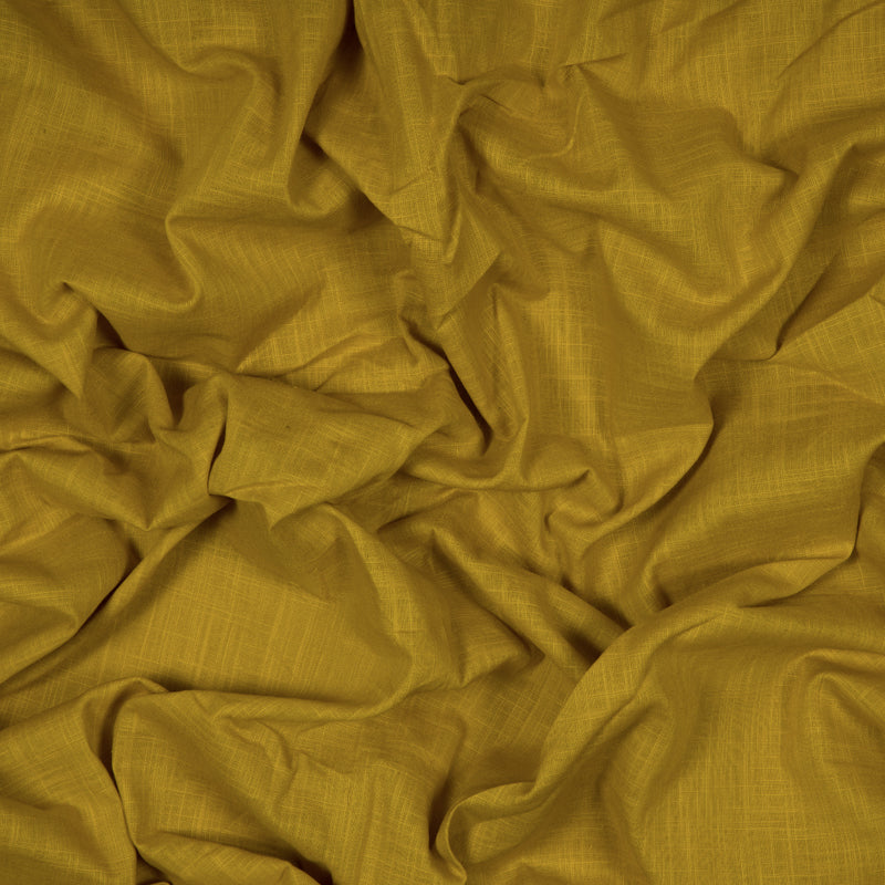 Mastard Plain Cotton Slub Fabric