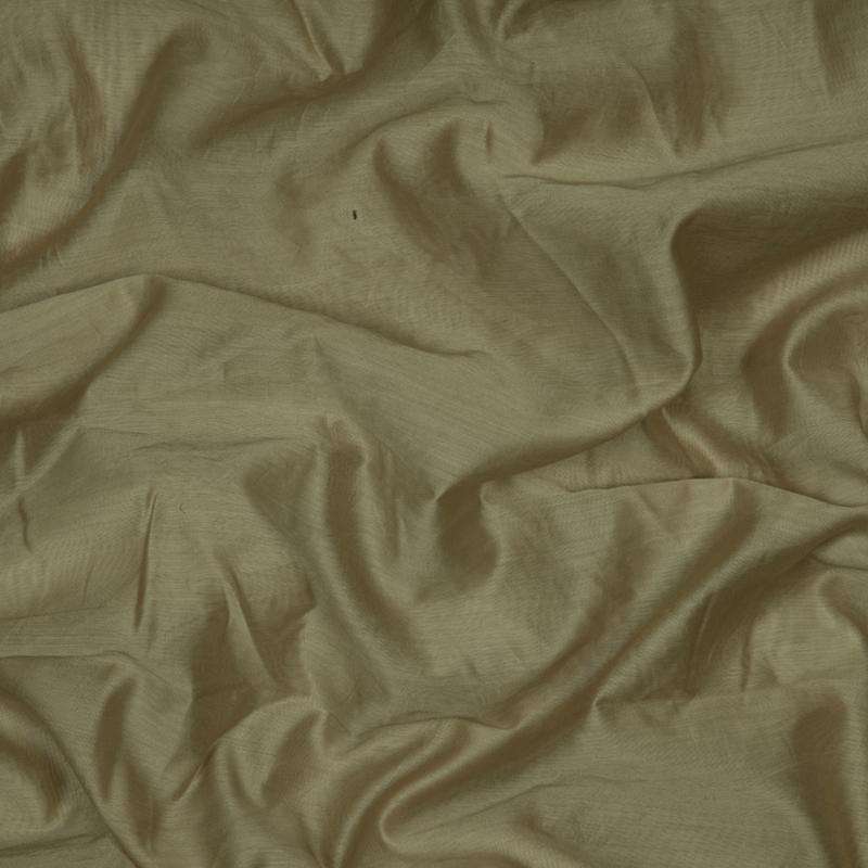 Mehendi Plain Pure Chanderi Fabric - Fabcurate