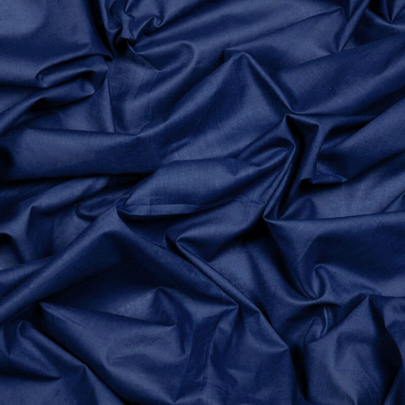 Dark Blue Plain Cotton Cambric Fabric - Fabcurate
