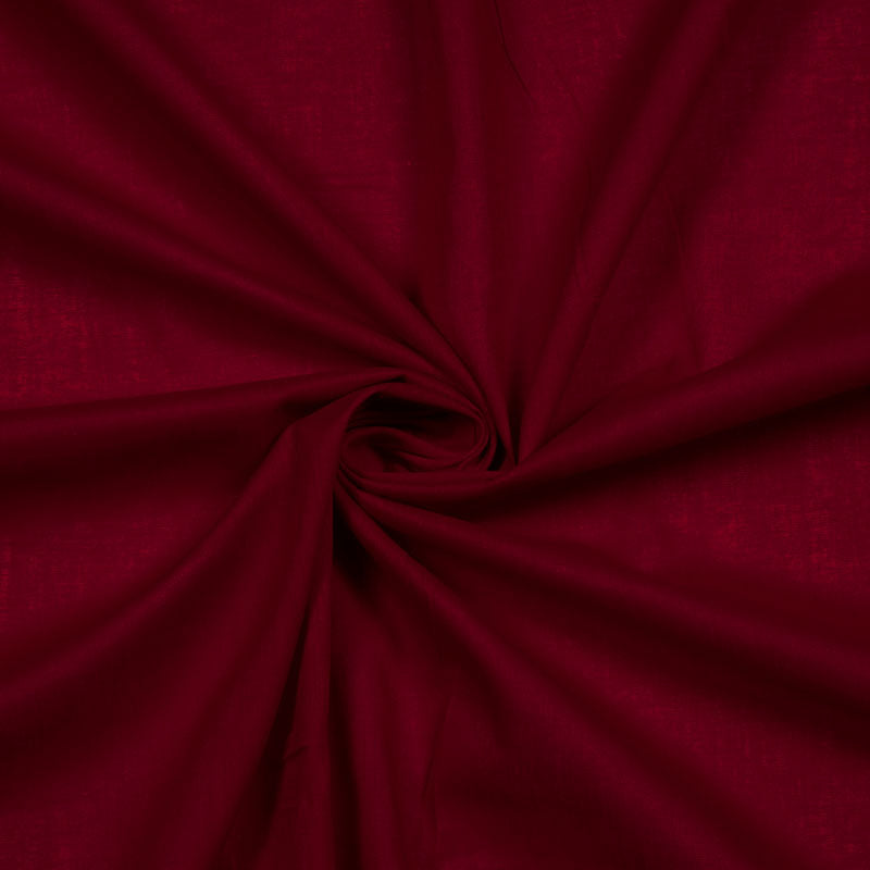 Burgundy Plain Cotton Cambric Fabric - Fabcurate