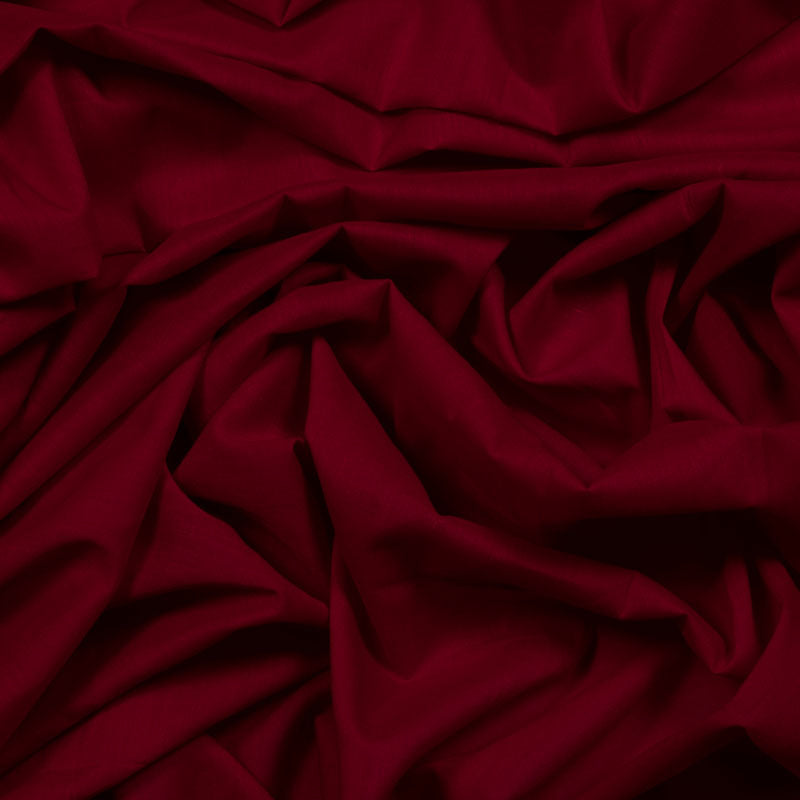 Burgundy Plain Cotton Cambric Fabric - Fabcurate