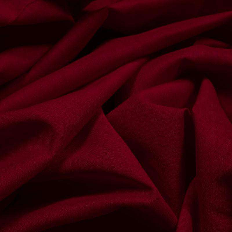 Burgundy Plain Cotton Cambric Fabric - Fabcurate