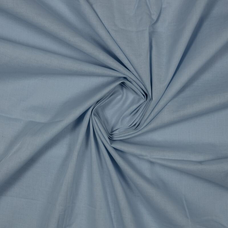 Pastel Blue Plain Cotton Cambric Fabric - Fabcurate