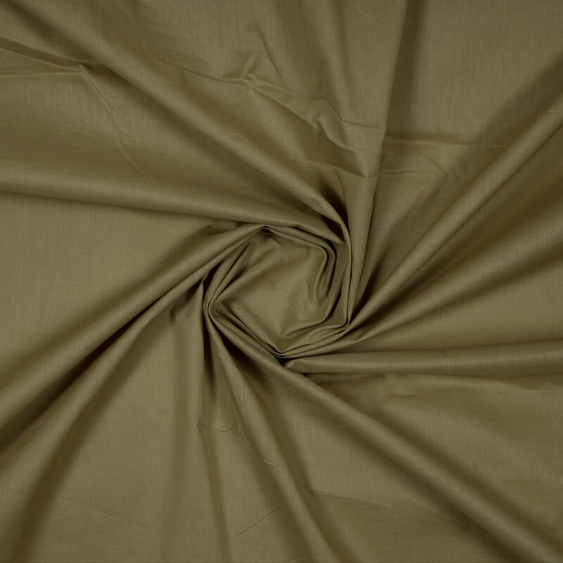 Tortilla Brown Plain Cotton Cambric Fabric - Fabcurate