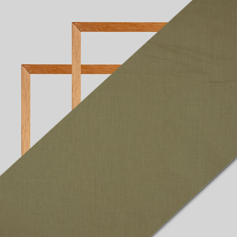 Tortilla Brown Plain Cotton Cambric Fabric - Fabcurate