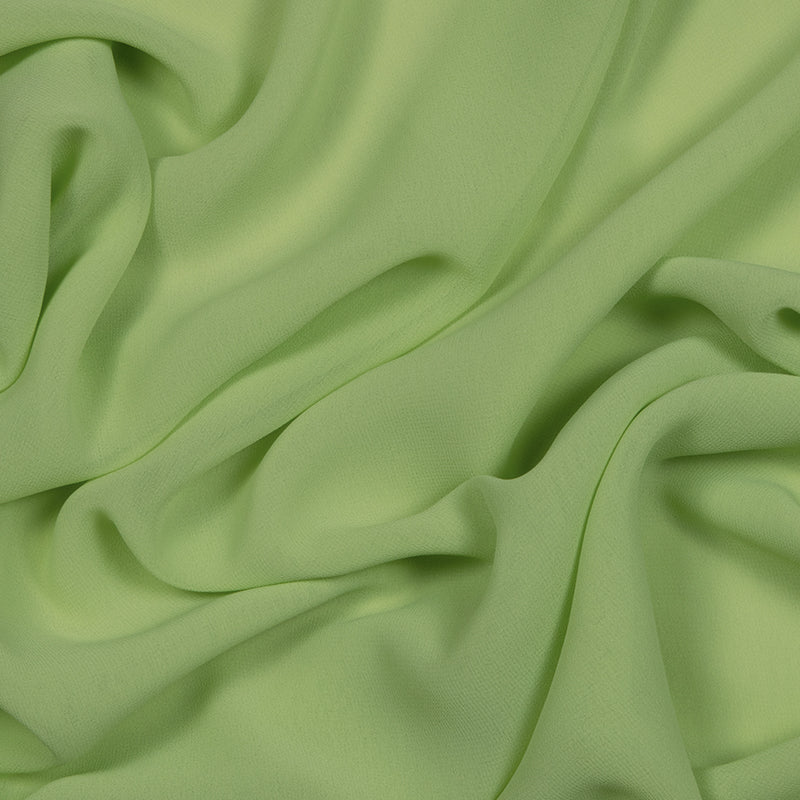Frog Green Plain Georgette Fabric - Fabcurate