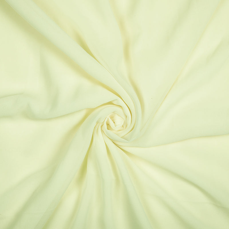 Cream Yellow Plain Georgette Fabric - Fabcurate