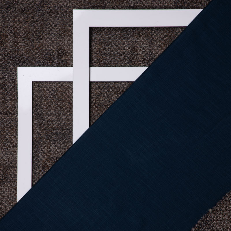 Navy Blue Plain Rayon Slub Fabric - Fabcurate