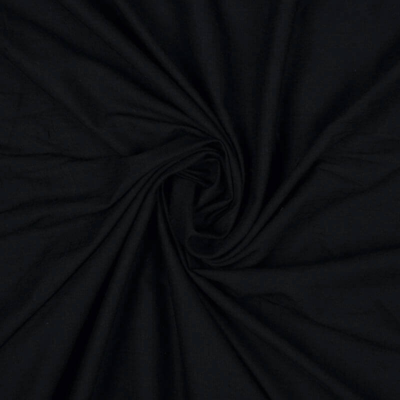 Black Plain Rayon Slub Lycra Fabric - Fabcurate