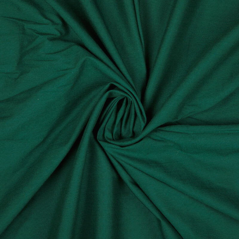 Green Plain Rayon Slub Lycra Fabric - Fabcurate