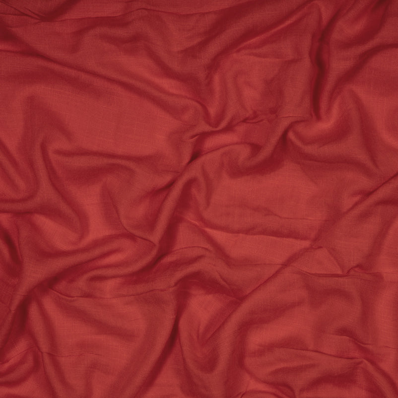 Crimson Red Plain Rayon Slub Fabric - Fabcurate