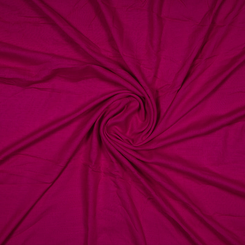 Magenta Plain Rayon Slub Fabric - Fabcurate
