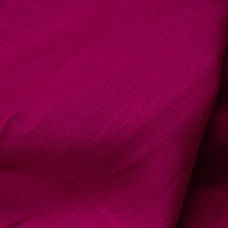 Magenta Plain Rayon Slub Fabric - Fabcurate