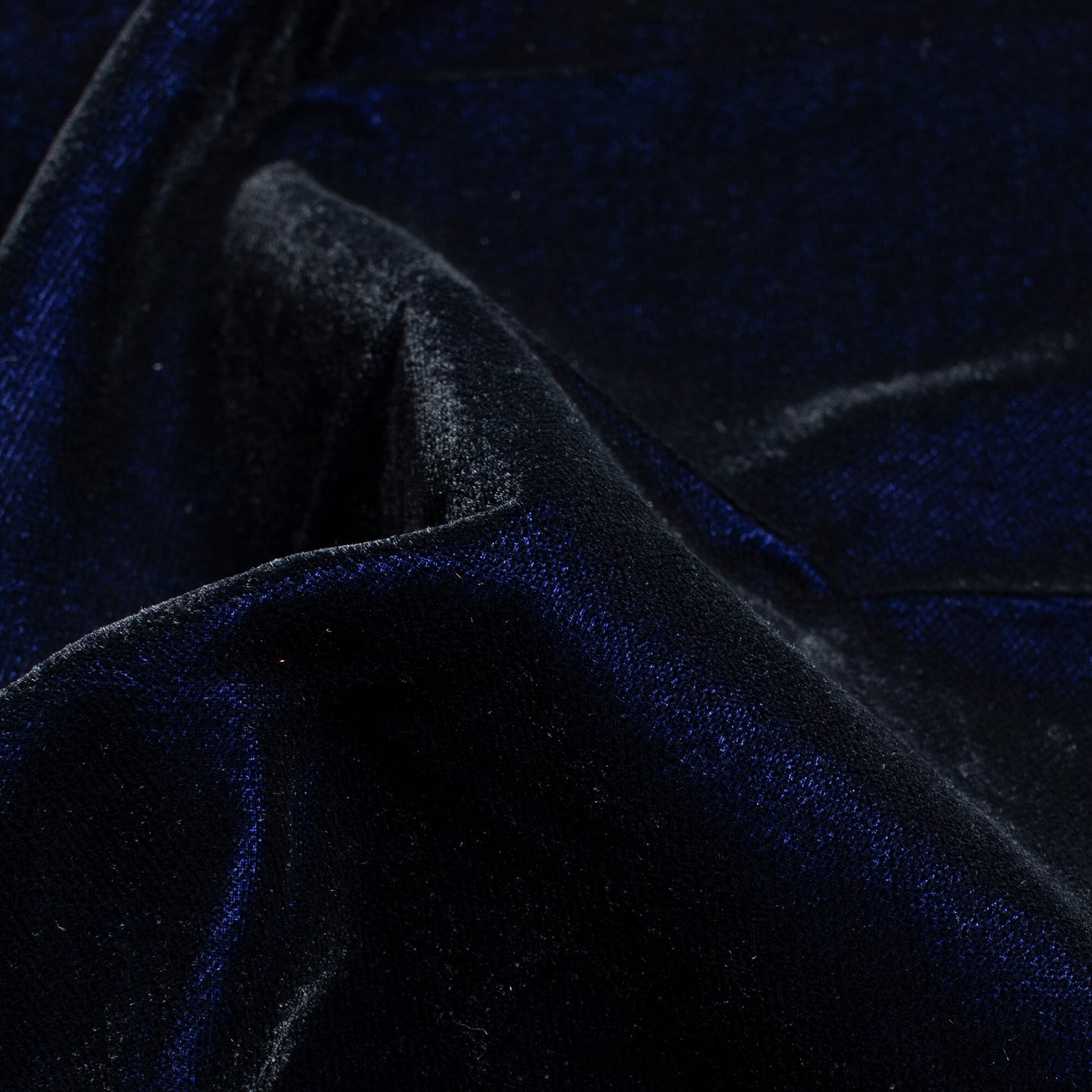 Navy Blue Plain Export Quality Dual Tone Micro Velvet Fabric - Fabcurate