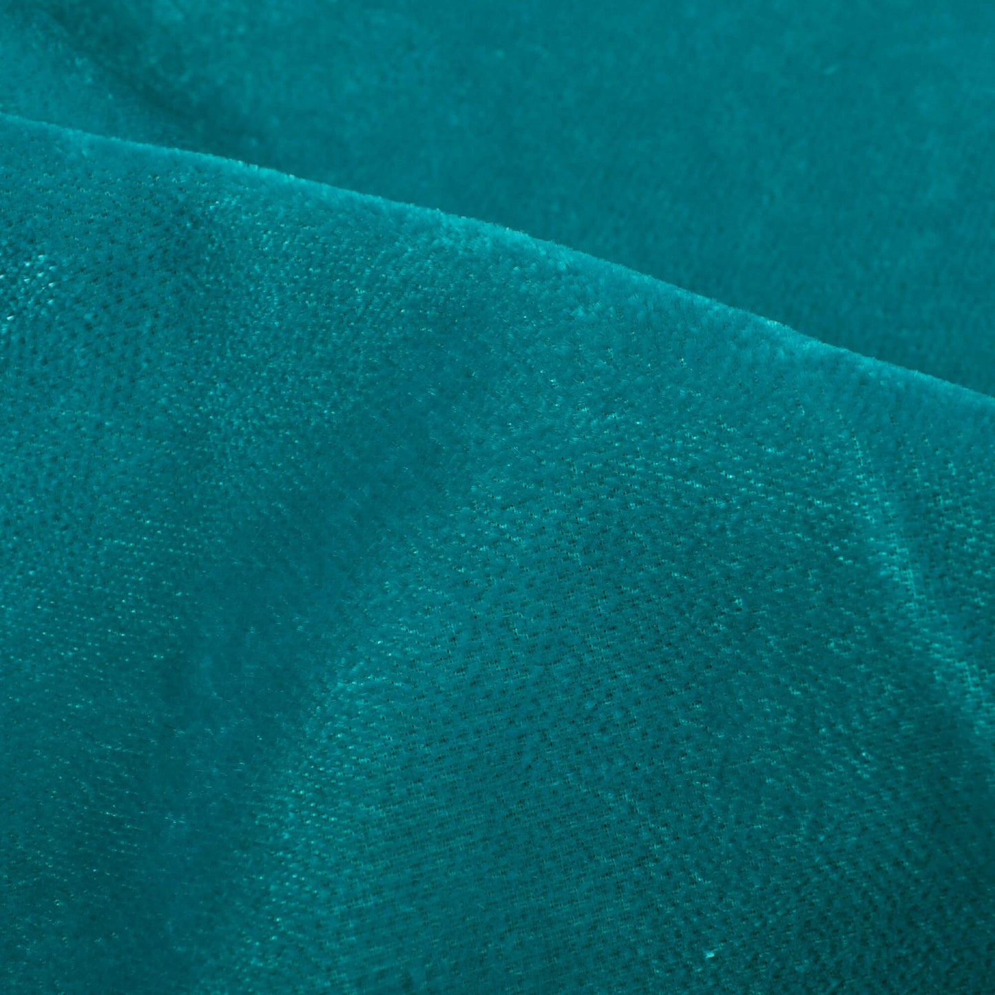 Turquoise Blue Plain Export Quality Micro Velvet Fabric