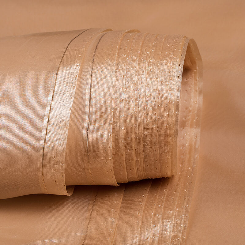 Light Brown Plain Premium Organza Silk Fabric - Fabcurate