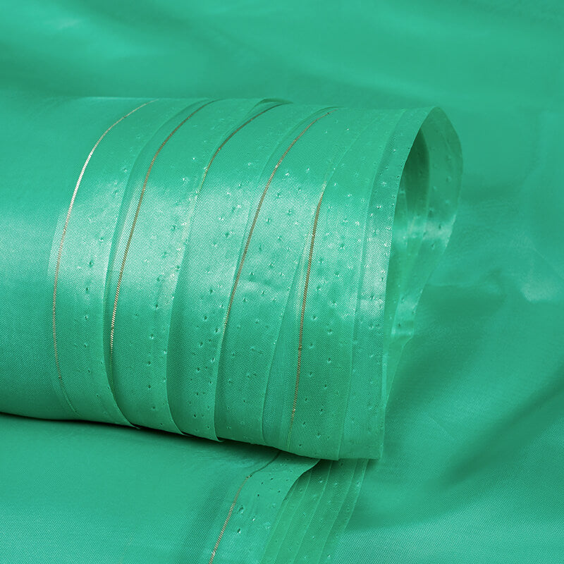 Sea Green Plain Premium Organza Silk Fabric - Fabcurate