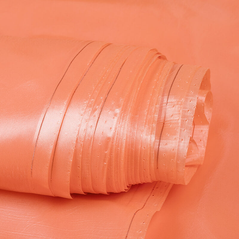 Salmon Plain Premium Organza Silk Fabric - Fabcurate