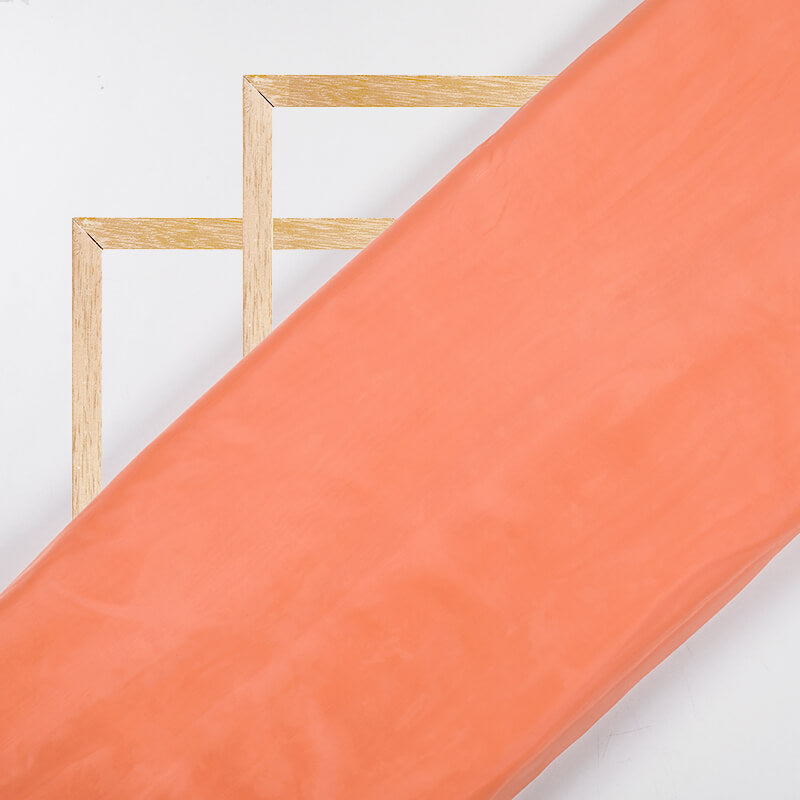 Salmon Plain Premium Organza Silk Fabric - Fabcurate