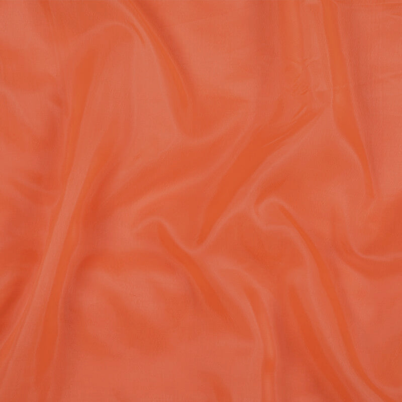 Orange  Plain Premium Organza Silk Fabric - Fabcurate