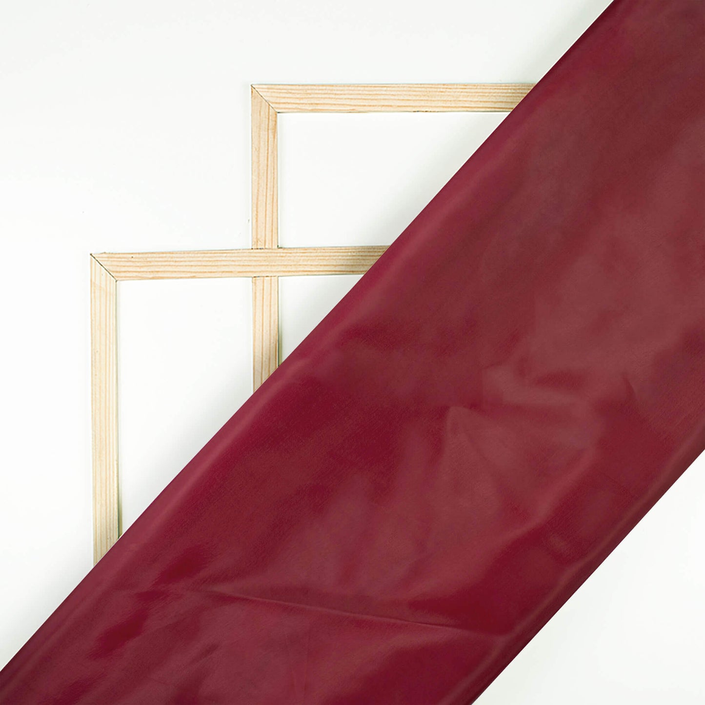 Dark Maroon Plain Premium Organza Silk Fabric - Fabcurate