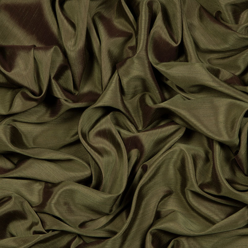 Mehendi Plain Zorba Silk Fabric - Fabcurate