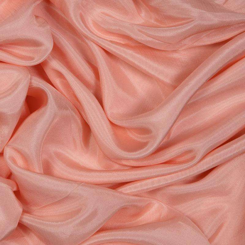 Peach Plain Pure Uppada Silk Fabric - Fabcurate