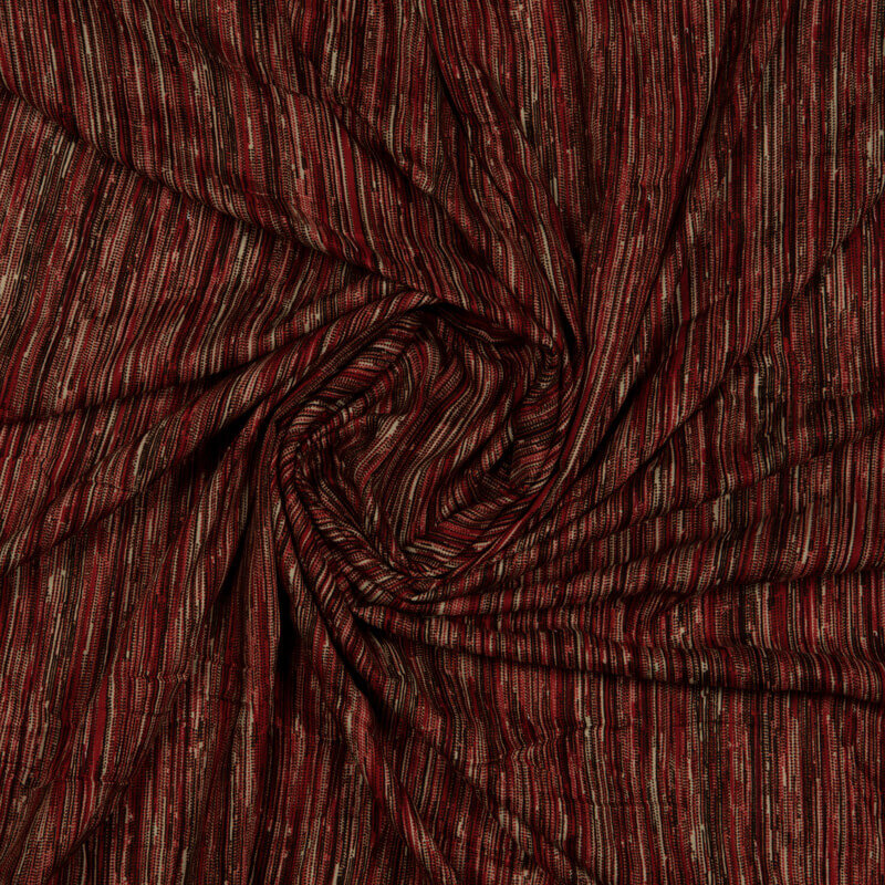 Red Abstract Pattern Screen Print Viscose Rayon Fabric - Fabcurate
