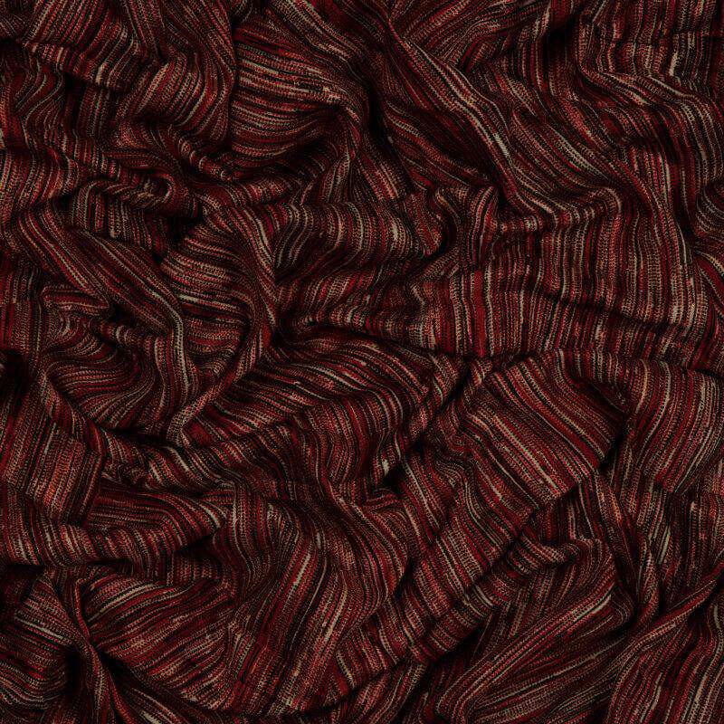 Red Abstract Pattern Screen Print Viscose Rayon Fabric - Fabcurate