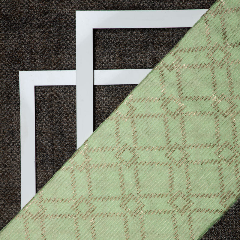 Pastel Green Geometric Pattern Seqiuns Chinnon Fabric