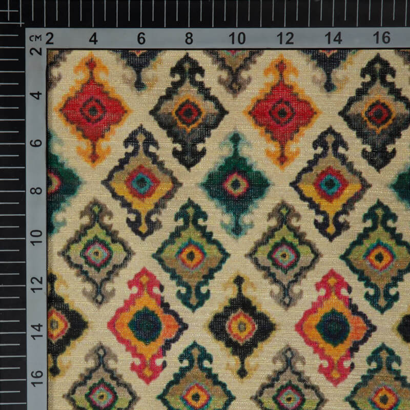 Trendy Ethnic Print On Mulburry Fabric
